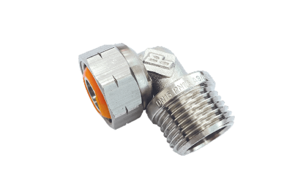 Brass Male/Female Swivel Elbow (Chromed) Buteline