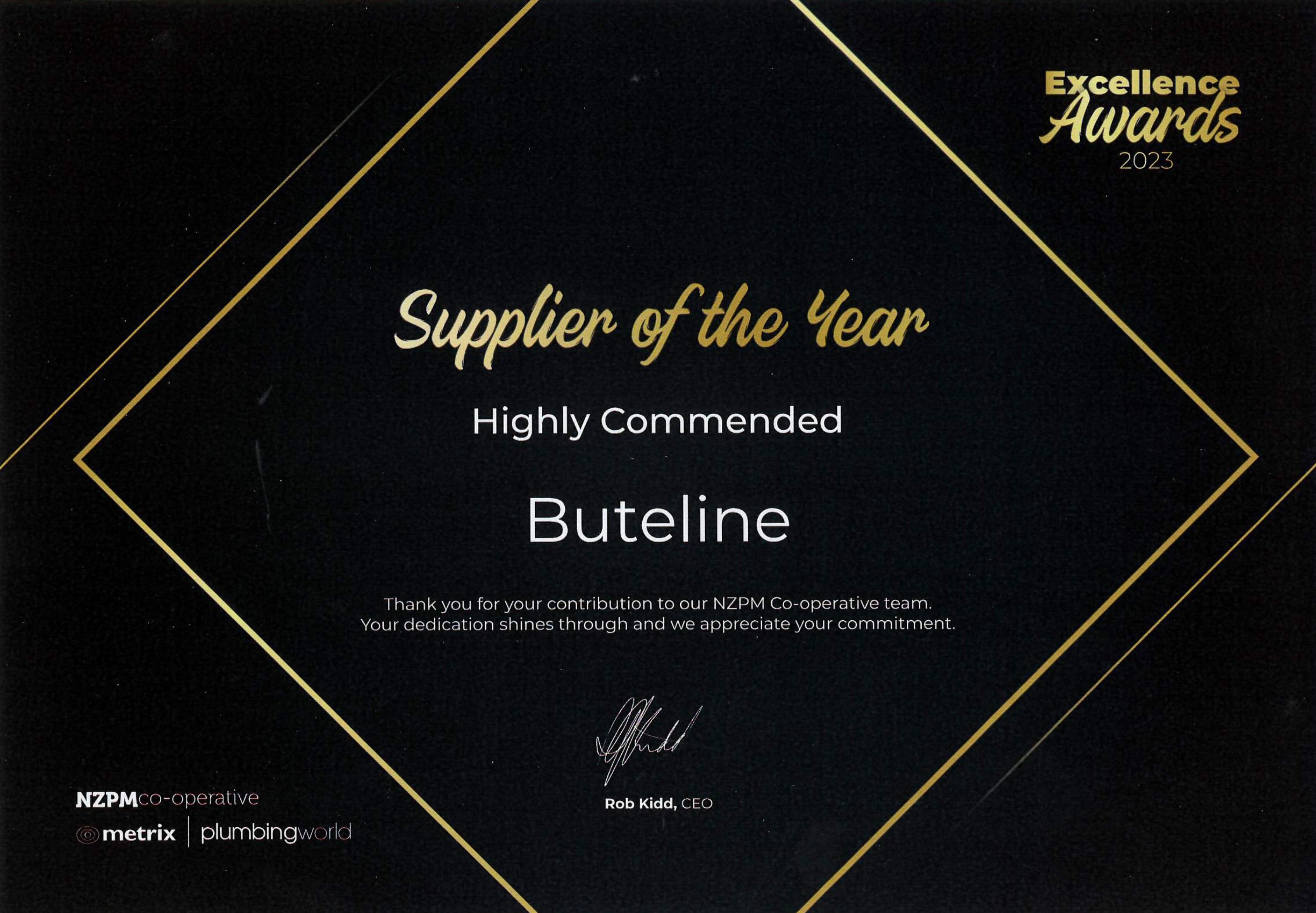 Highly Commended Supplier of the Year